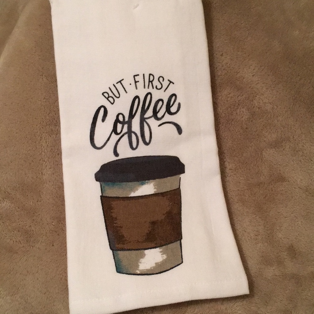 But First Coffee Cotton Dish Towel NWT